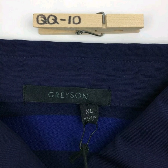 Greyson XL Blue Striped Polo Shirt - Picture 6 of 7